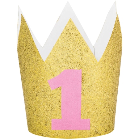 CREATIVE CONVERTING 1st Birthday Girl Crown, 4", 6PK 324510